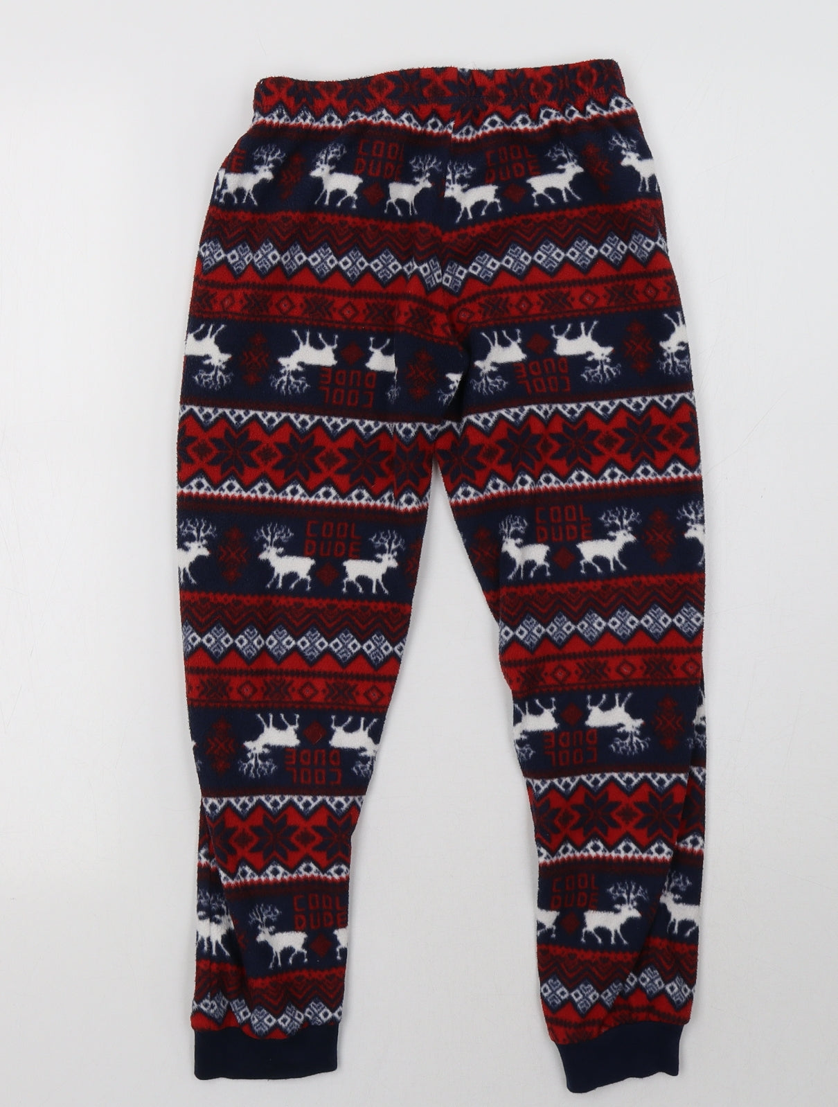 George Boys Red Geometric   Pyjama Pants Size 8-9 Years  - christmas