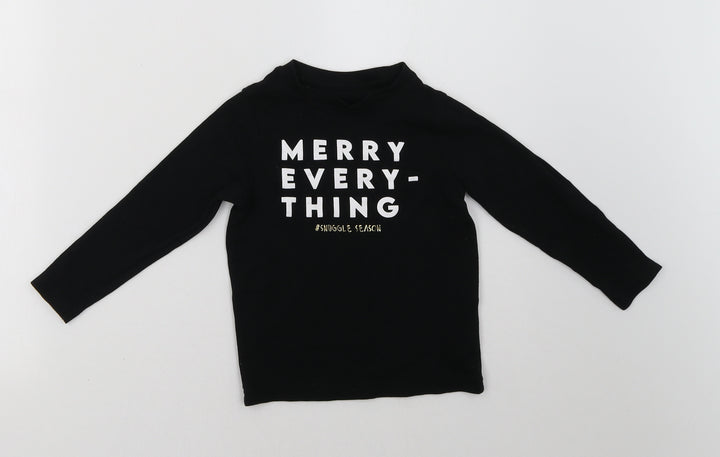 George Girls Black Pullover Sweatshirt Size 4-5 Years - christmas