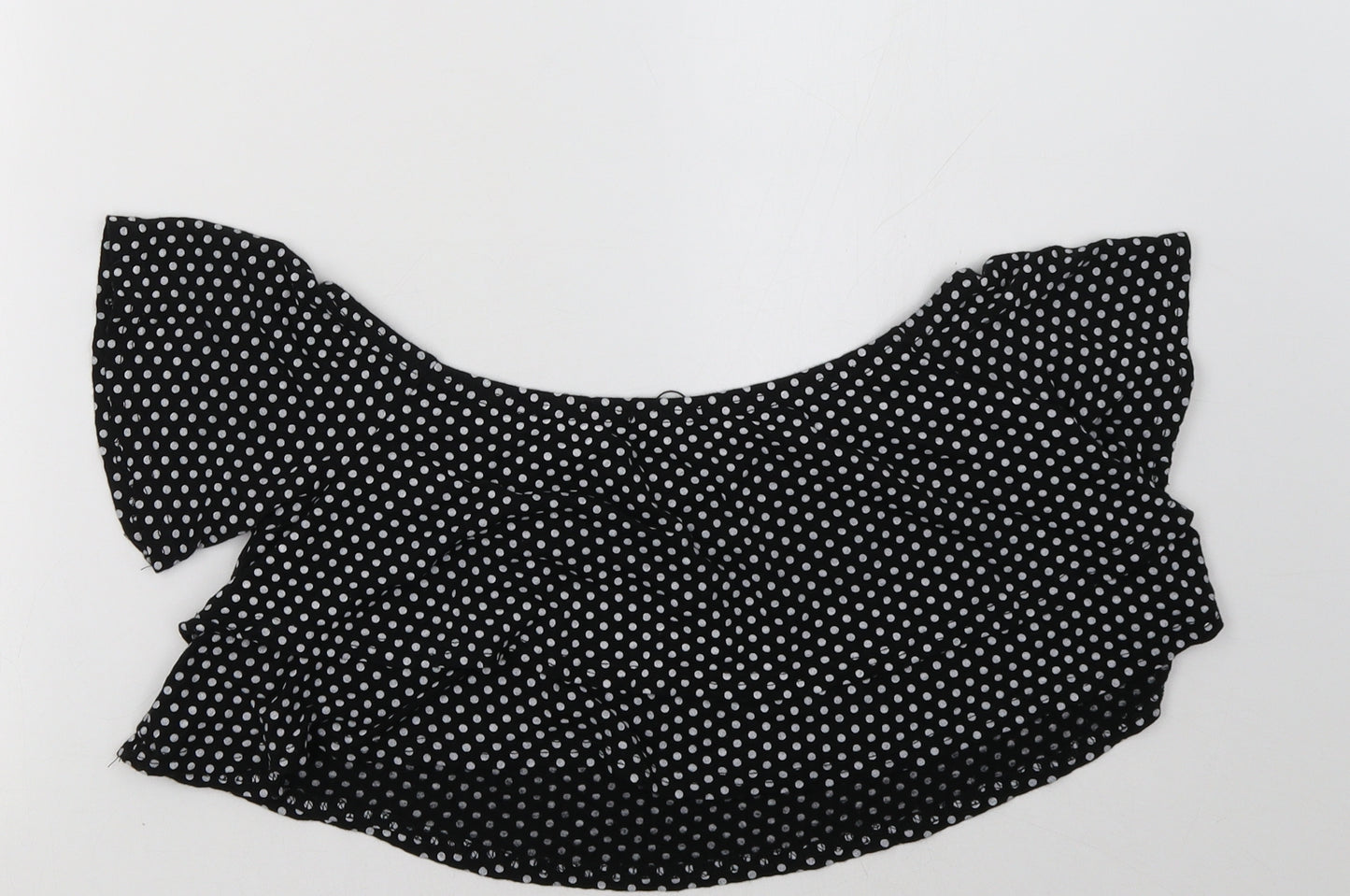 Boohoo Womens Black Polka Dot  Cropped Tank Size 10