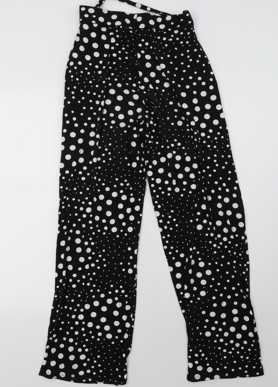 Matalan Womens Black Polka Dot  Trousers  Size 10 L32 in