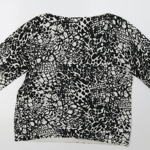 Matalan Womens White Geometric  Pullover Sweatshirt Size 14