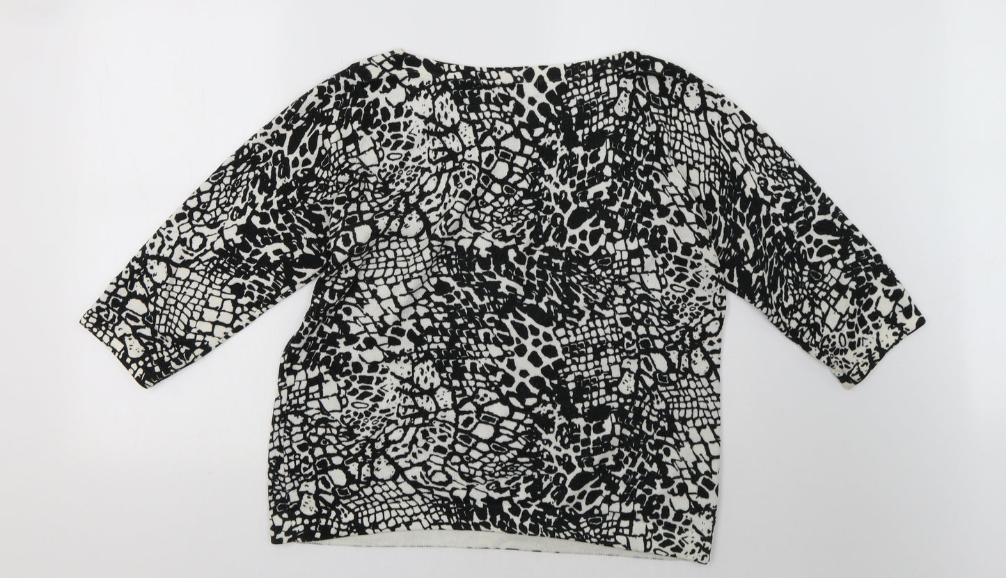 Matalan Womens White Geometric  Pullover Sweatshirt Size 14
