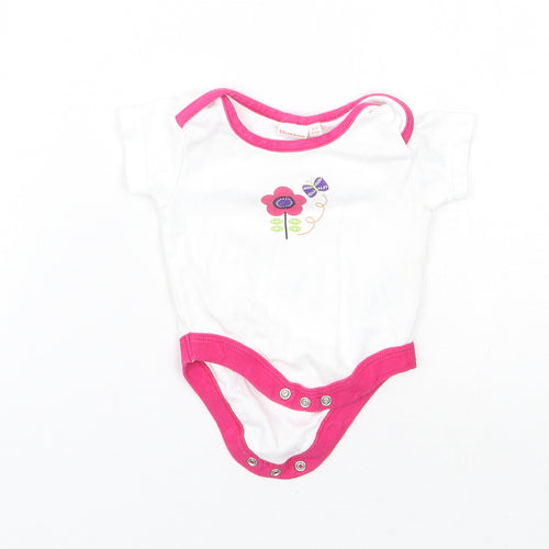 Bluezoo Girls White Floral  Babygrow One-Piece Size 0-3 Months