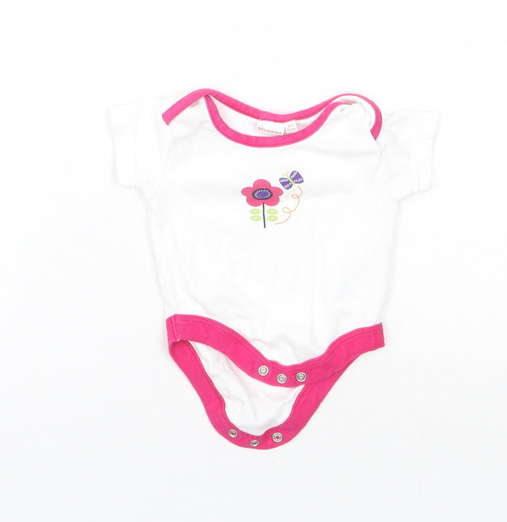 Bluezoo Girls White Floral Babygrow One-Piece Size 0-3 Months