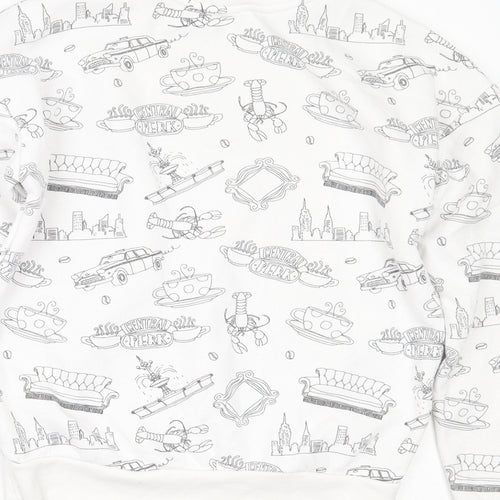 Primark Womens White Geometric  Pullover Jumper Size XS  - Friends Central Perk