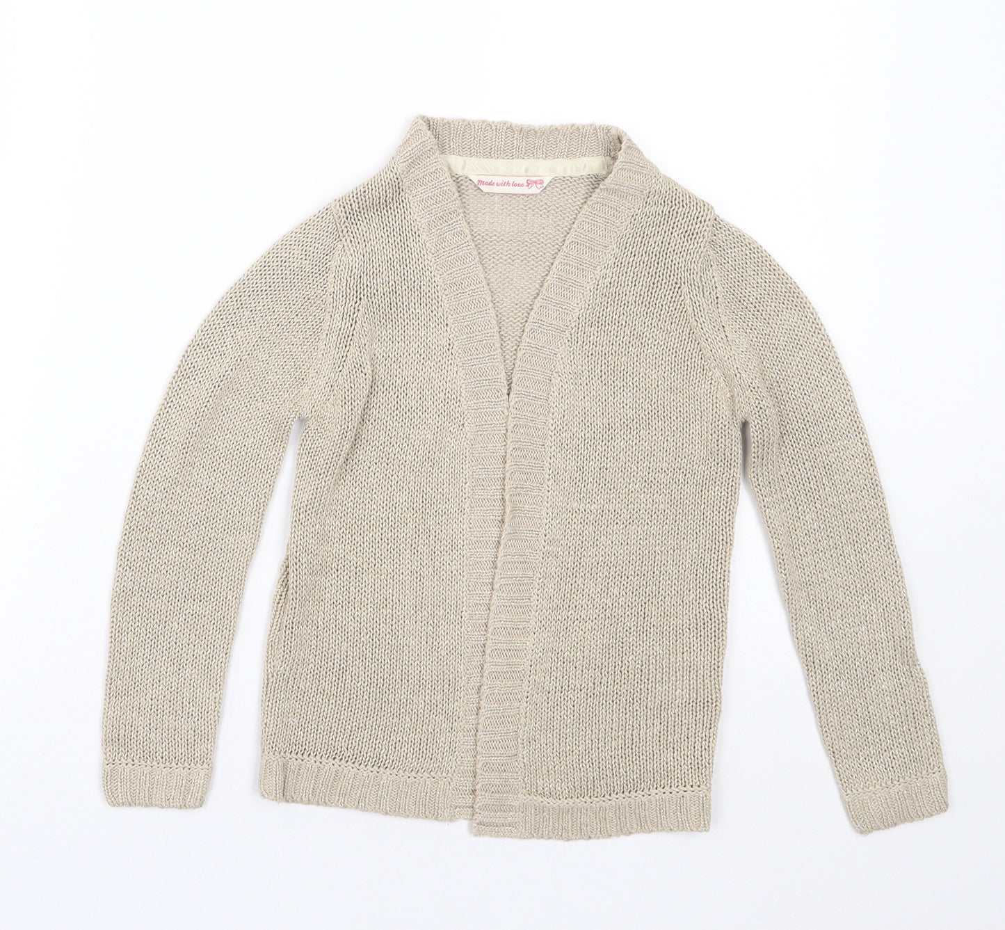 Matalan Girls Beige   Cardigan Jumper Size 6-7 Years