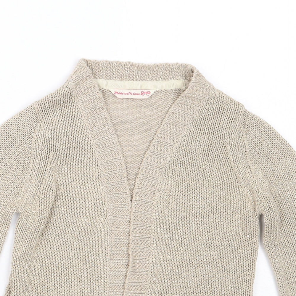 Matalan Girls Beige   Cardigan Jumper Size 6-7 Years