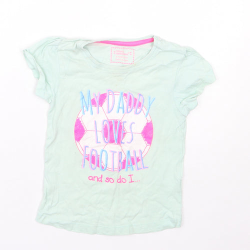 Young Dimension Girls Green   Basic T-Shirt Size 6-7 Years