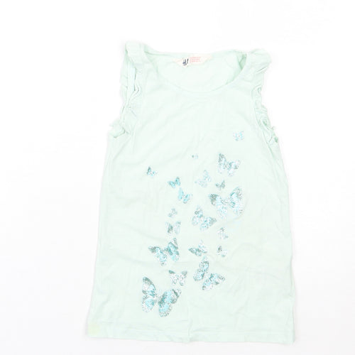 H&M Girls Blue Animal Print  Basic Tank Size 8 Years