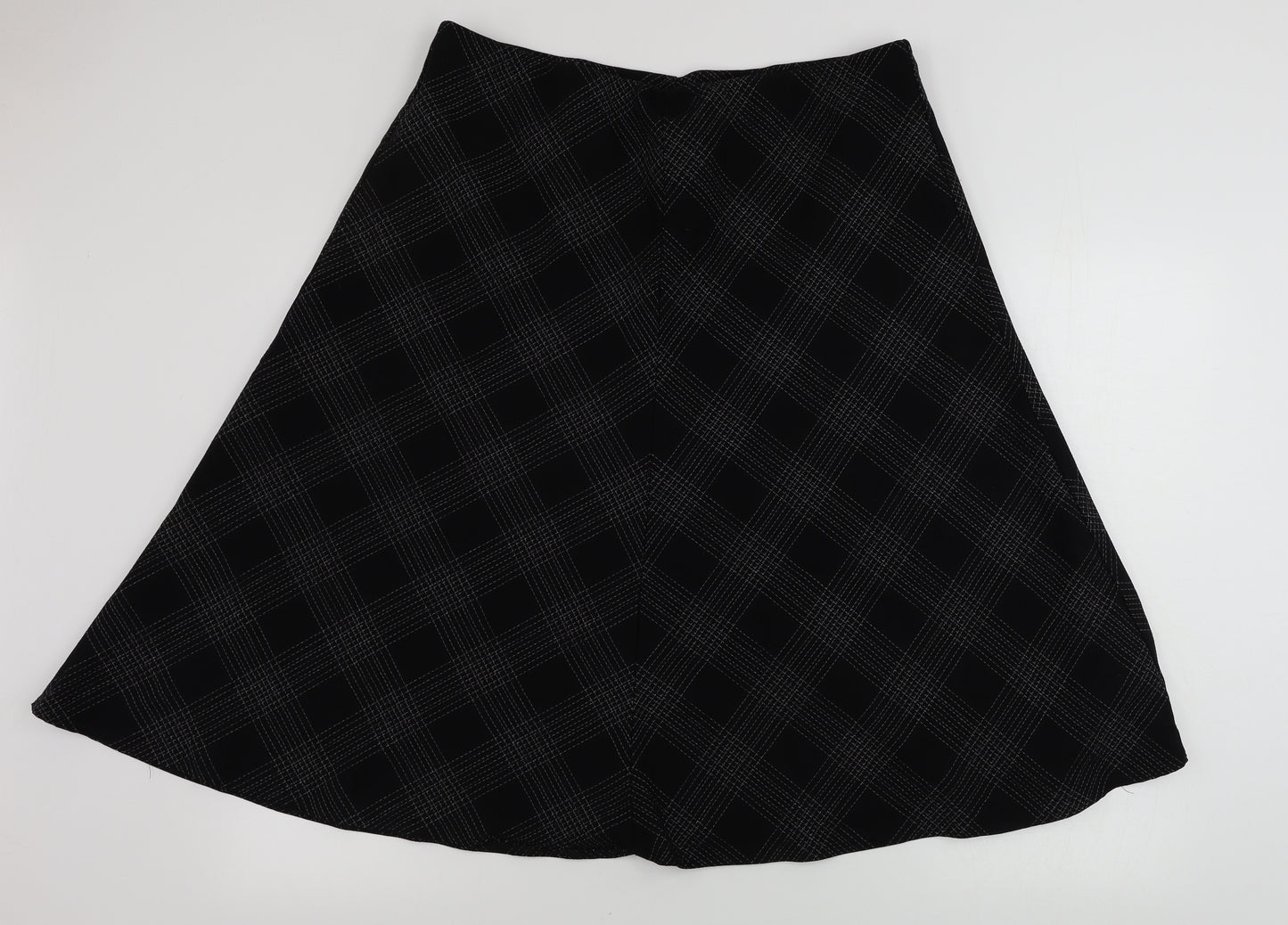 Marks and Spencer  Womens Black Check  A-Line Skirt Size 18