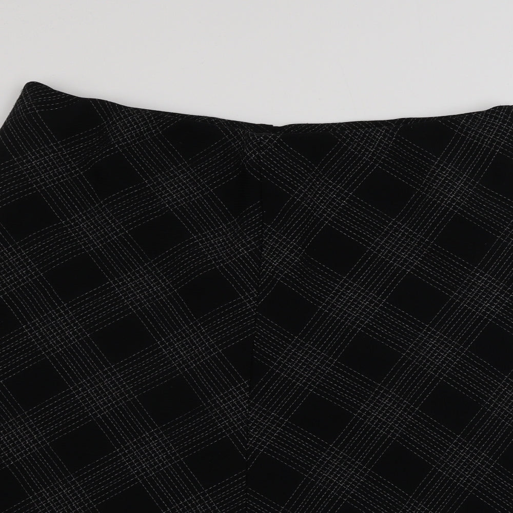 Marks and Spencer  Womens Black Check  A-Line Skirt Size 18
