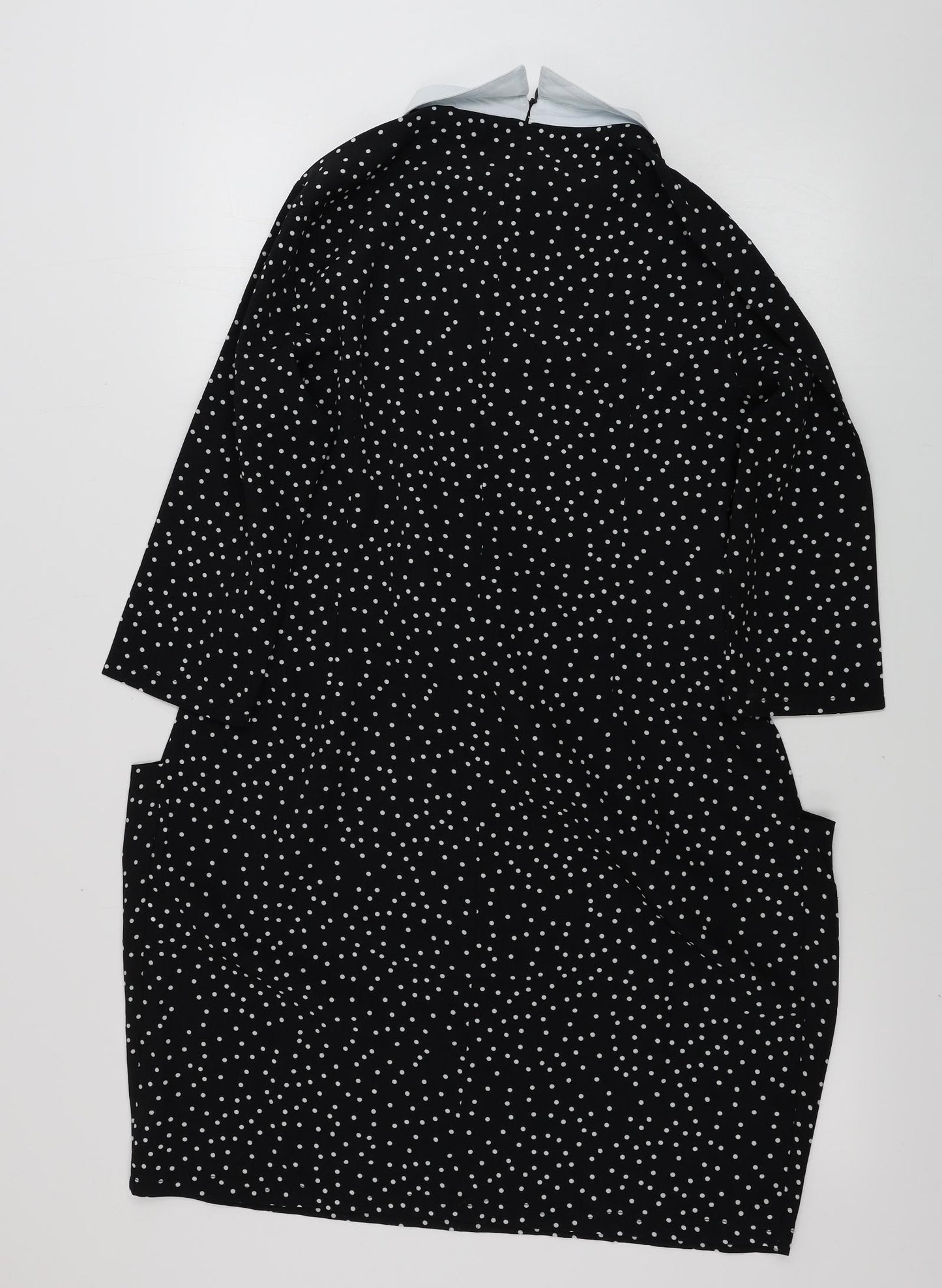 QED London Womens Black Polka Dot  A-Line  Size 16