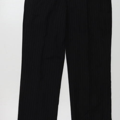 Burton Mens Black Striped  Trousers  Size 32 in L30 in