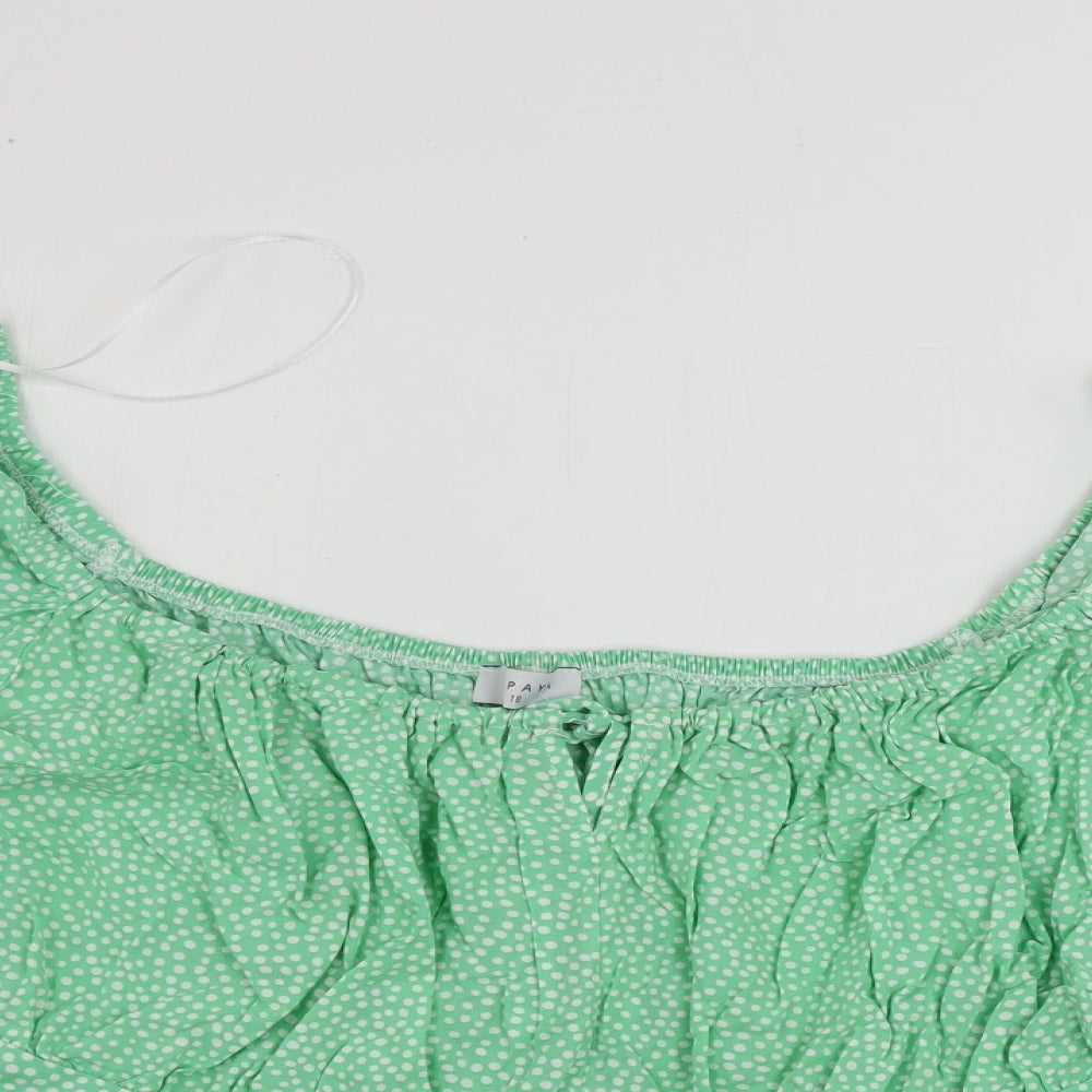 Matalan  Womens Green Polka Dot  Basic Blouse Size 18