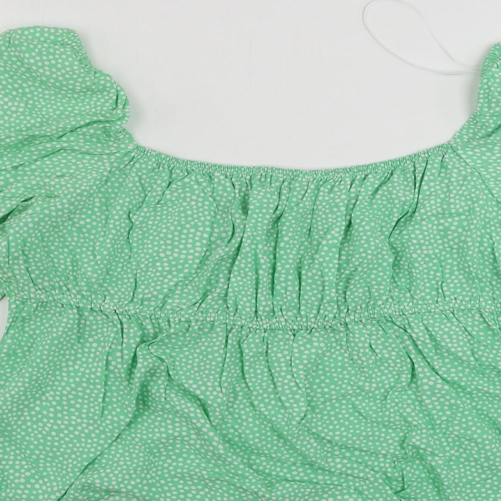 Matalan  Womens Green Polka Dot  Basic Blouse Size 18