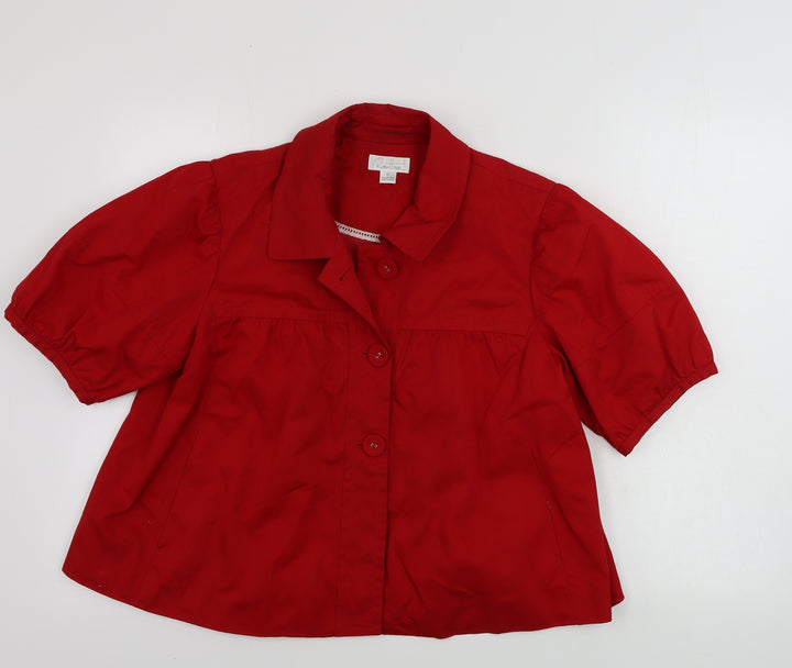 Robin Womens Red Jacket Coat Size 12