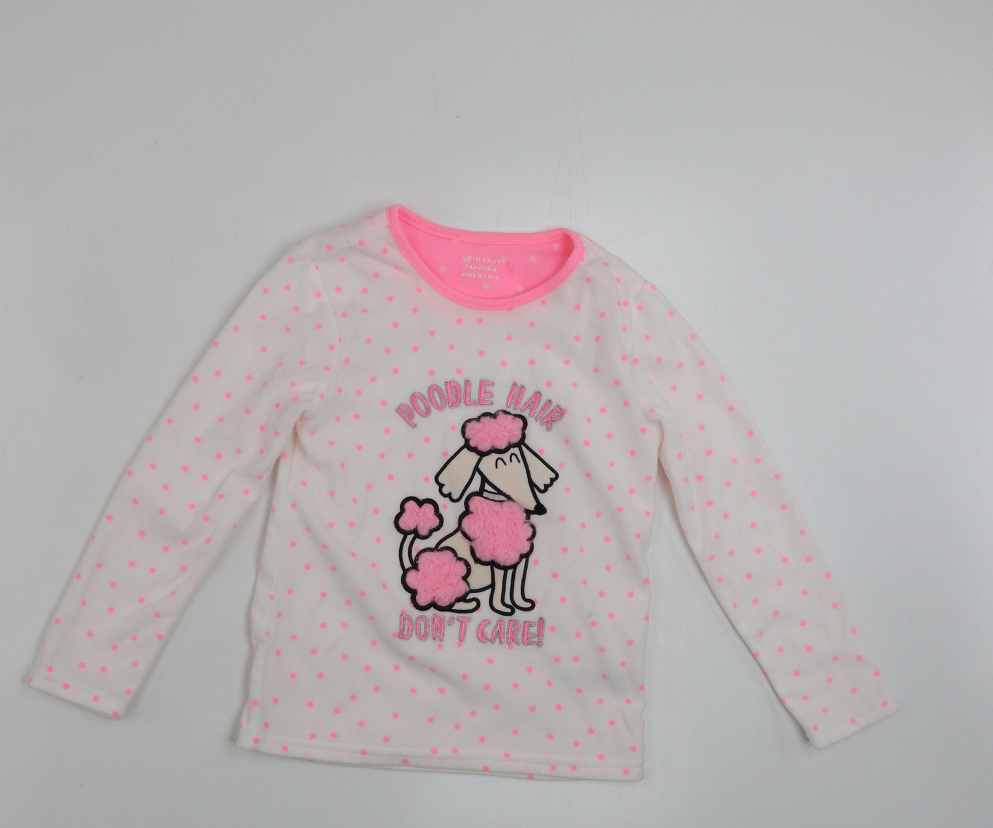 Primark  Girls Ivory Polka Dot  Pullover Jumper Size 7-8 Years