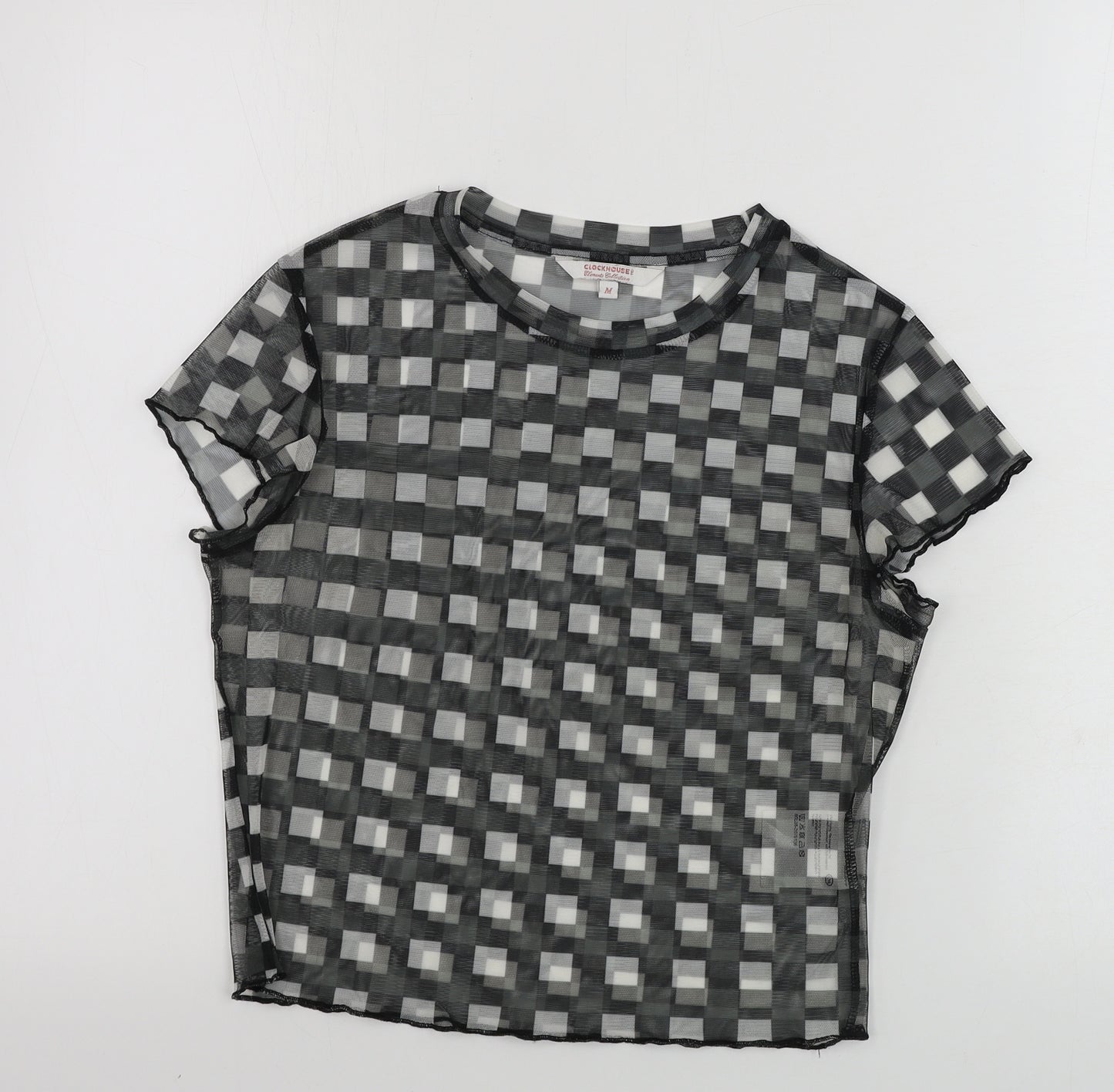 Clockhouse  Womens Grey Check  Basic T-Shirt Size M