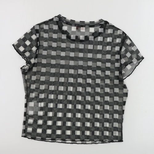 Clockhouse  Womens Grey Check  Basic T-Shirt Size M