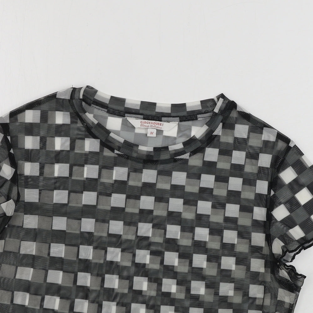 Clockhouse  Womens Grey Check  Basic T-Shirt Size M