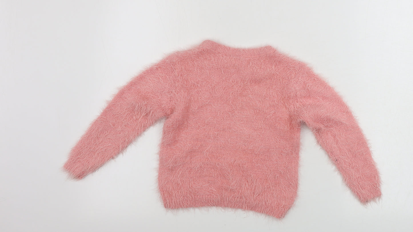 HULLALALOO  Girls Pink   Pullover Jumper Size 2-3 Years  - sequin detail