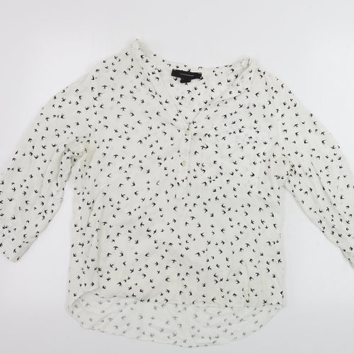 Atmosphere  Womens White Animal Print  Basic Blouse Size 10