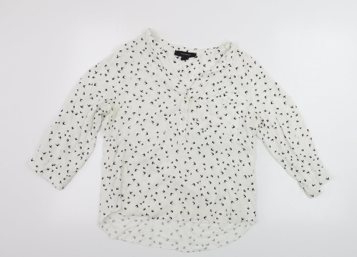 Atmosphere  Womens White Animal Print  Basic Blouse Size 10