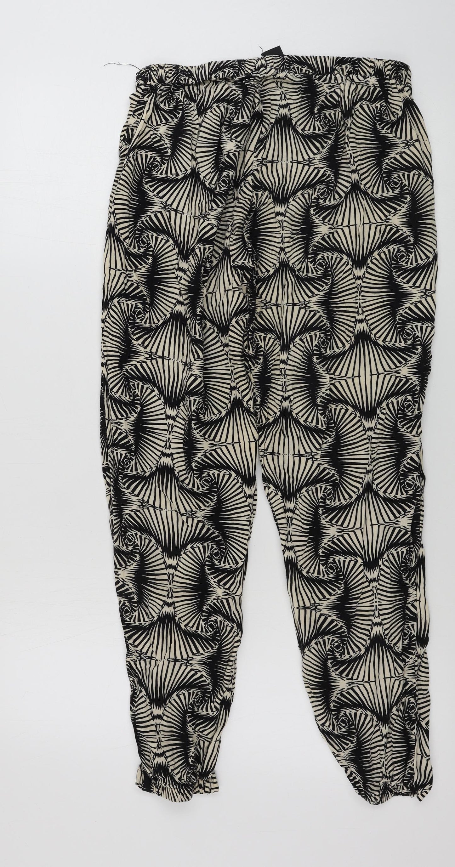 AX Paris  Womens Beige Geometric  Trousers  Size 12 L24 in