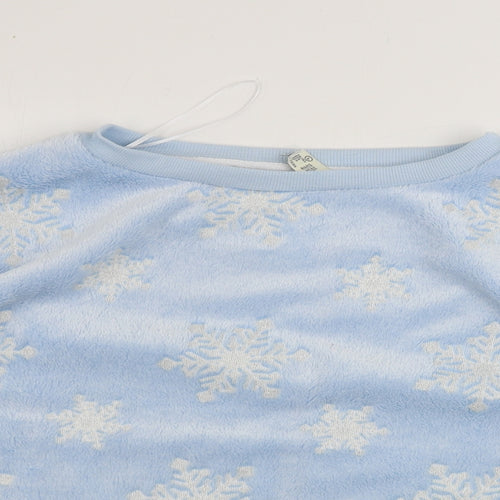 love to lounge    Womens Blue   Pullover Jumper Size L  - Snow Flakes