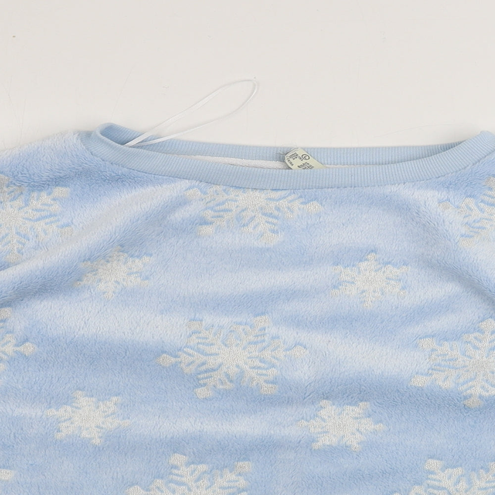 love to lounge    Womens Blue   Pullover Jumper Size L  - Snow Flakes