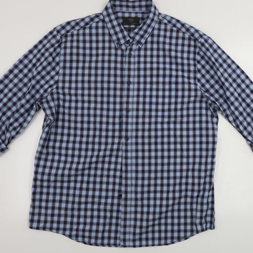 Marks and Spencer  Mens Blue Check   Button-Up Size XL