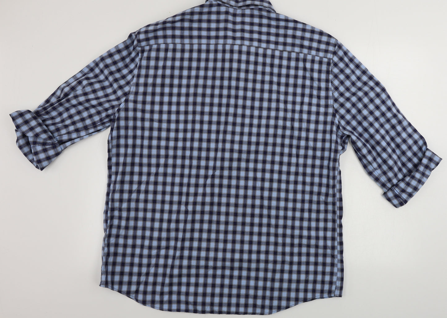 Marks and Spencer  Mens Blue Check   Button-Up Size XL