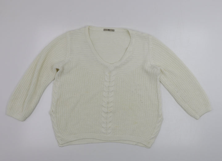 TU Womens Ivory Pullover Jumper Size 14