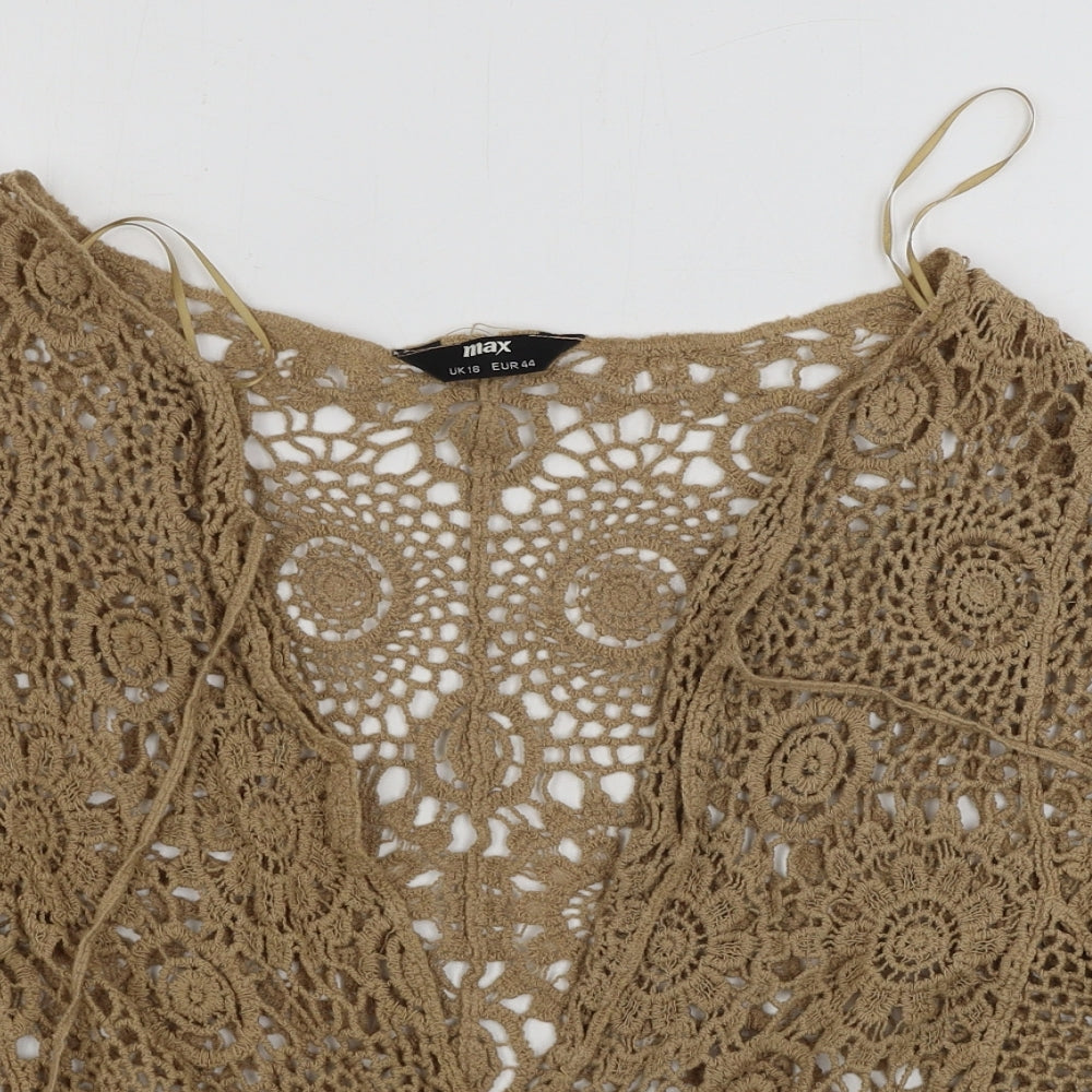 max Womens Brown   Cardigan Jumper Size 18