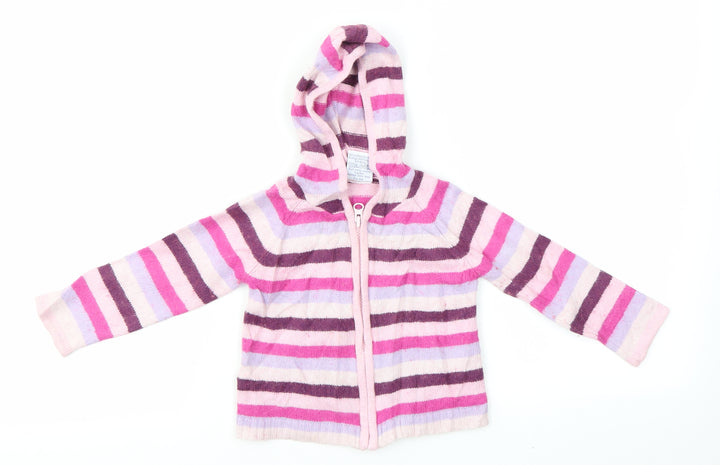 J.F.B Baby Pink Striped  Basic Jacket Jacket Size 12-18 Months