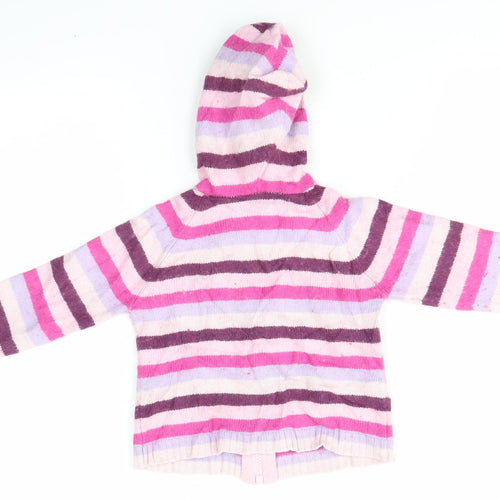 J.F.B Baby Pink Striped  Basic Jacket Jacket Size 12-18 Months