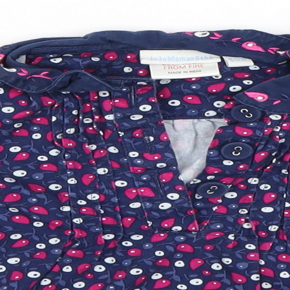 JoJo Maman Bébé Baby Multicoloured Floral  Basic Blouse Size 6-9 Months