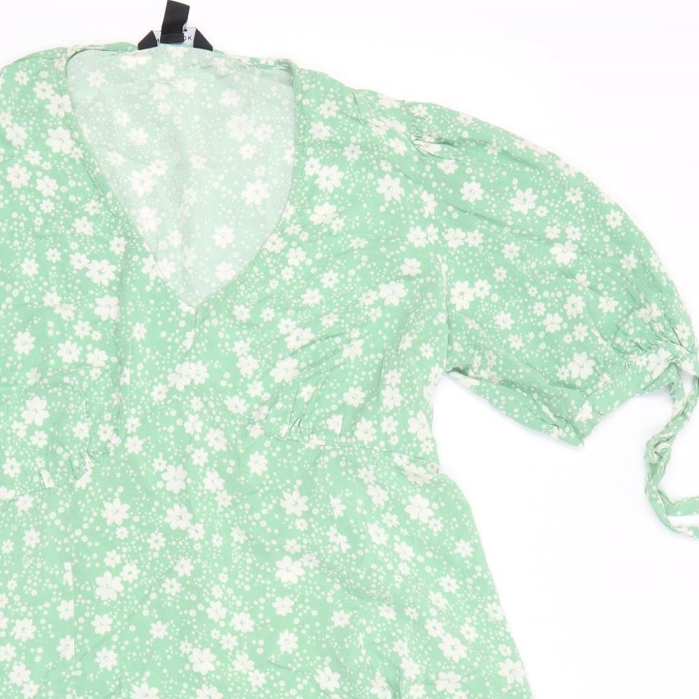 New Look Womens Green Floral  A-Line  Size 18