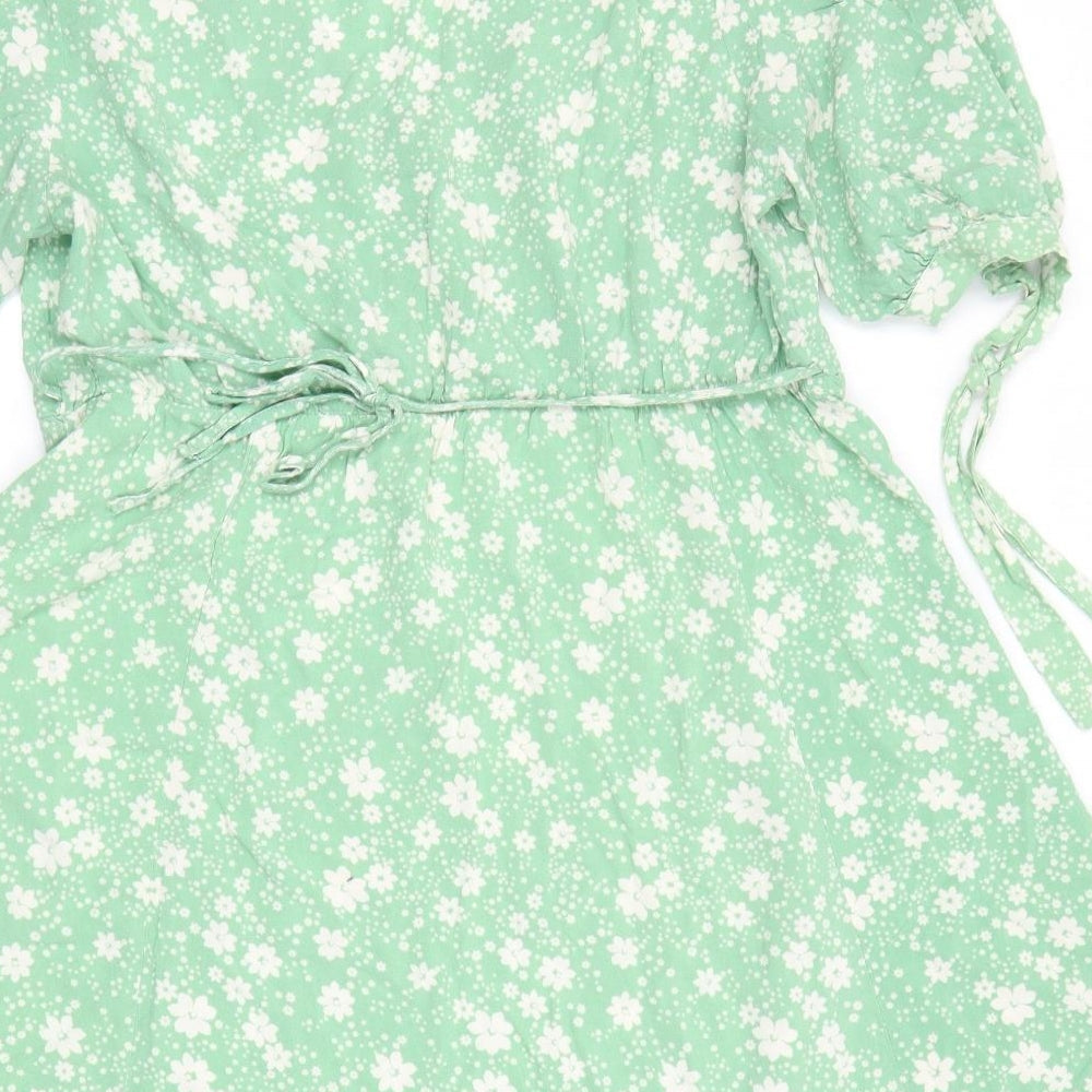 New Look Womens Green Floral  A-Line  Size 18