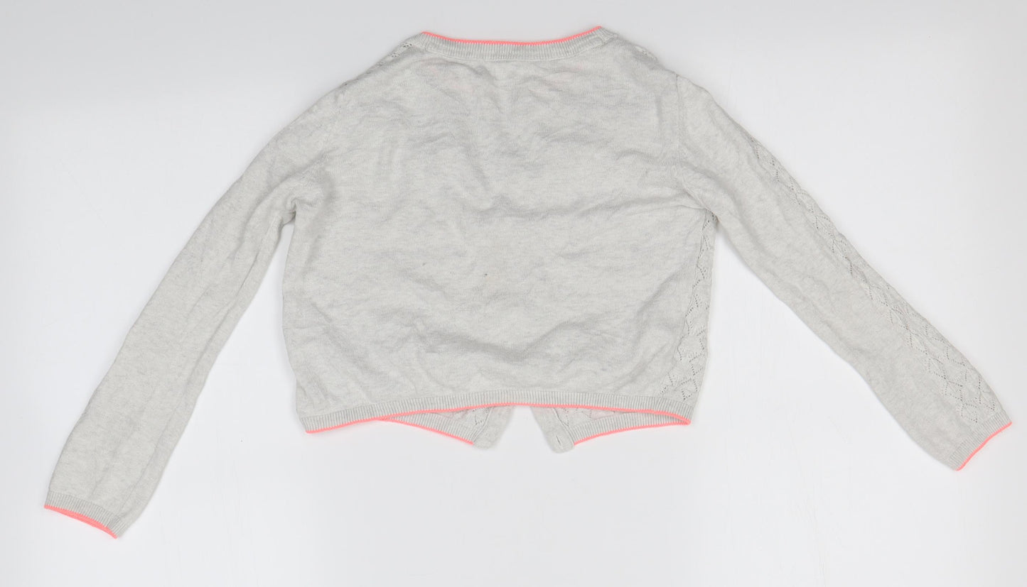 NEXT Girls Grey   Cardigan Jumper Size 8 Years