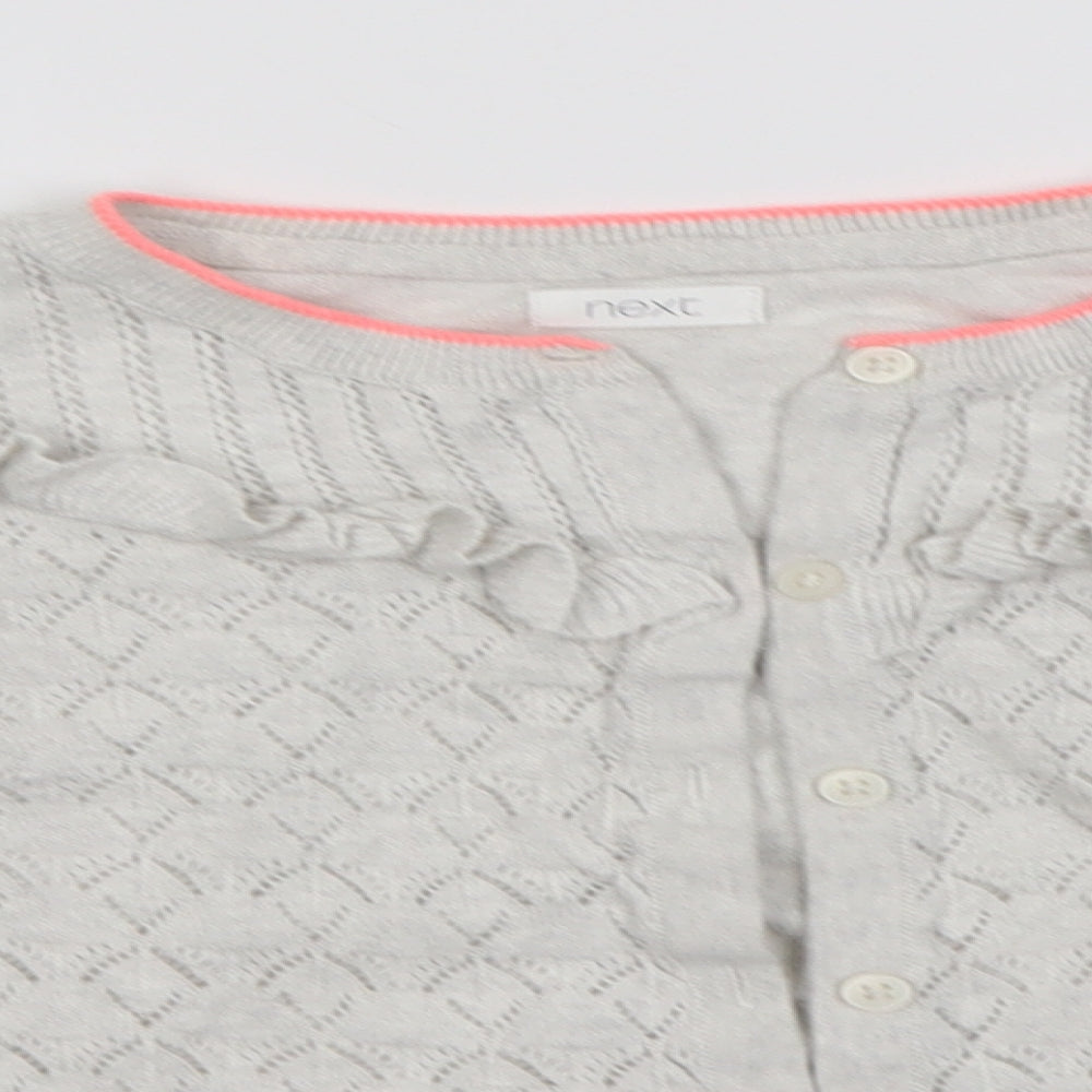 NEXT Girls Grey   Cardigan Jumper Size 8 Years