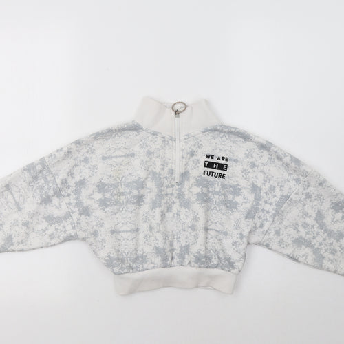 Primark Girls Grey Batik  Henley Sweatshirt Size 7-8 Years
