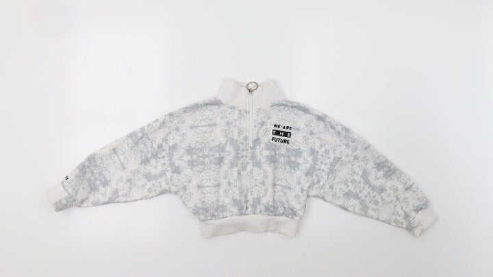 Primark Girls Grey Batik Henley Sweatshirt Size 7-8 Years
