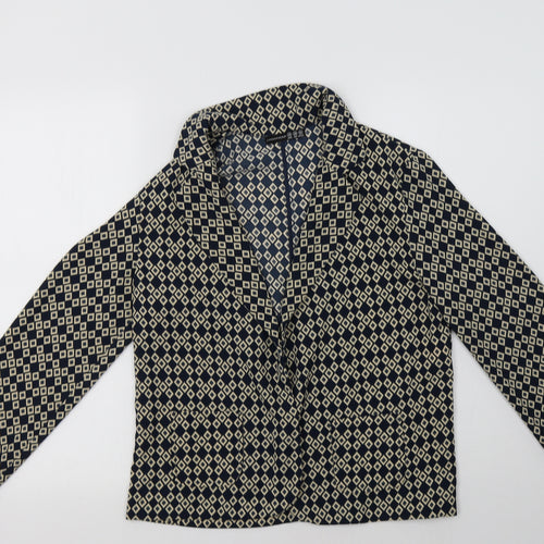 Primark Womens Blue Geometric  Jacket Blazer Size 10