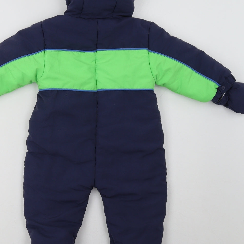 Rock & Bye Baby Blue Colourblock   Snowsuit Size 9-12 Months