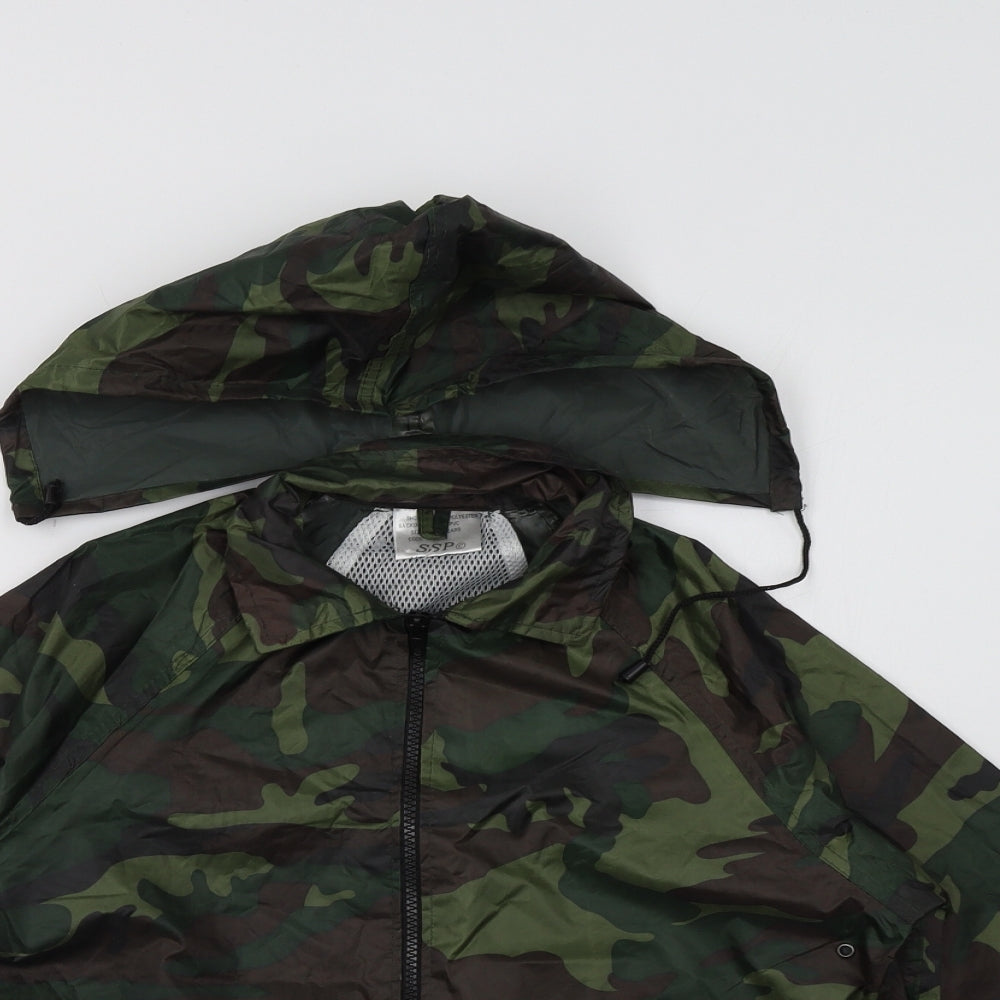 SSP Boys Green Camouflage  Rain Coat Coat Size 8-9 Years