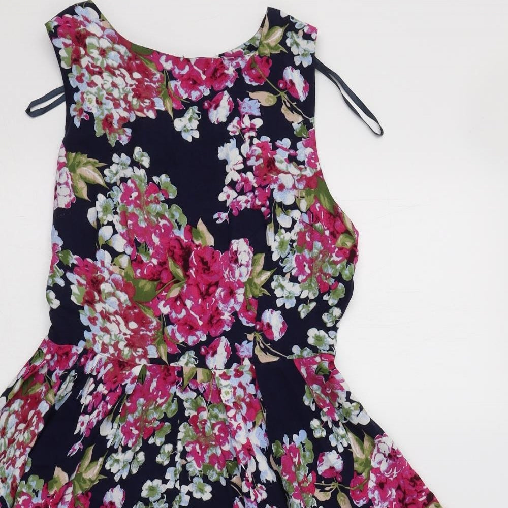 AX Paris Womens Blue Floral  Fit & Flare  Size 10