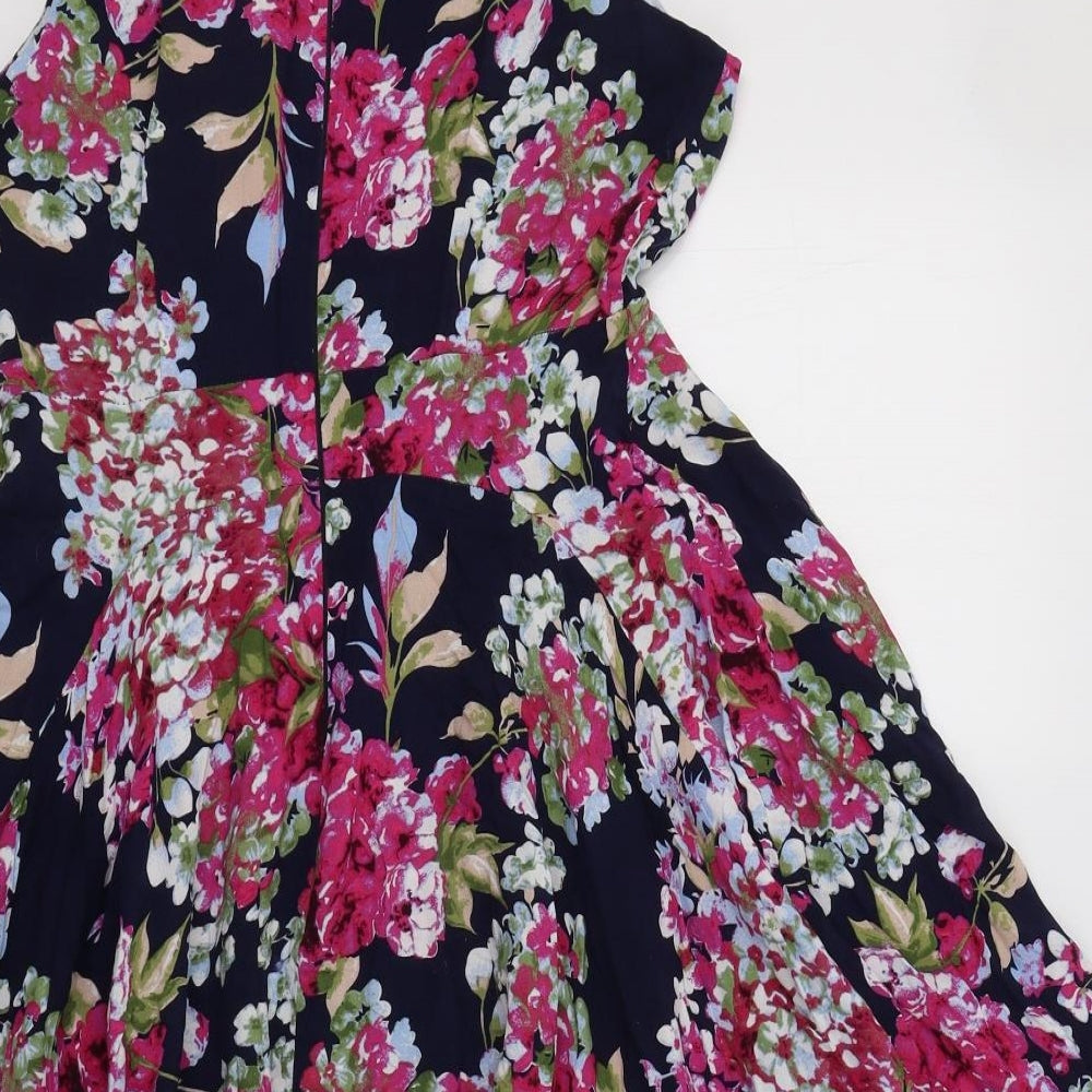 AX Paris Womens Blue Floral  Fit & Flare  Size 10