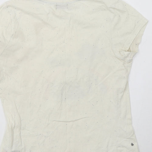 F&F Womens Ivory   Basic T-Shirt Size 6  - Rainbow