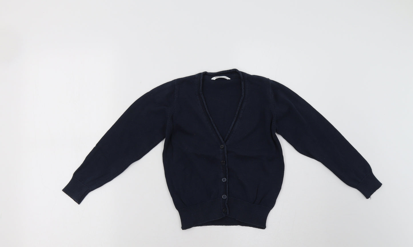 M&S Boys Blue   Cardigan Jumper Size 4-5 Years